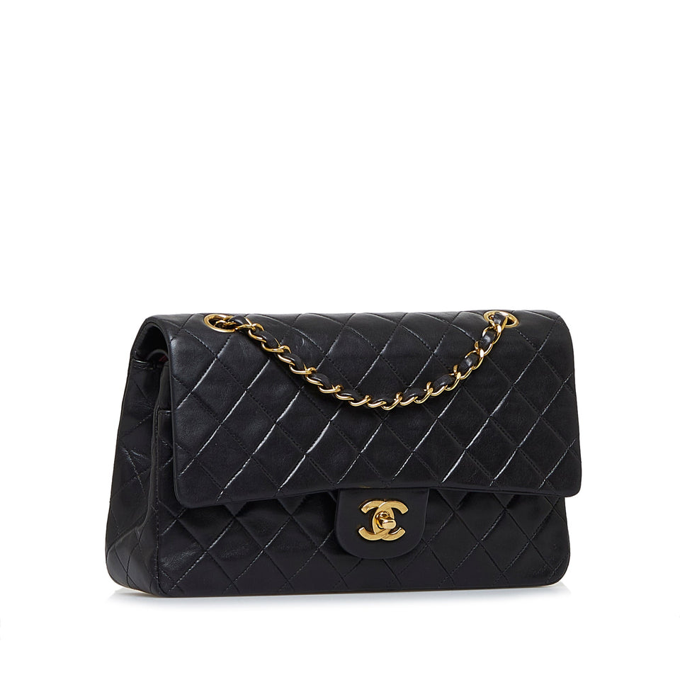 Chanel Classic Double Flap Medium Black Lambskin Gold