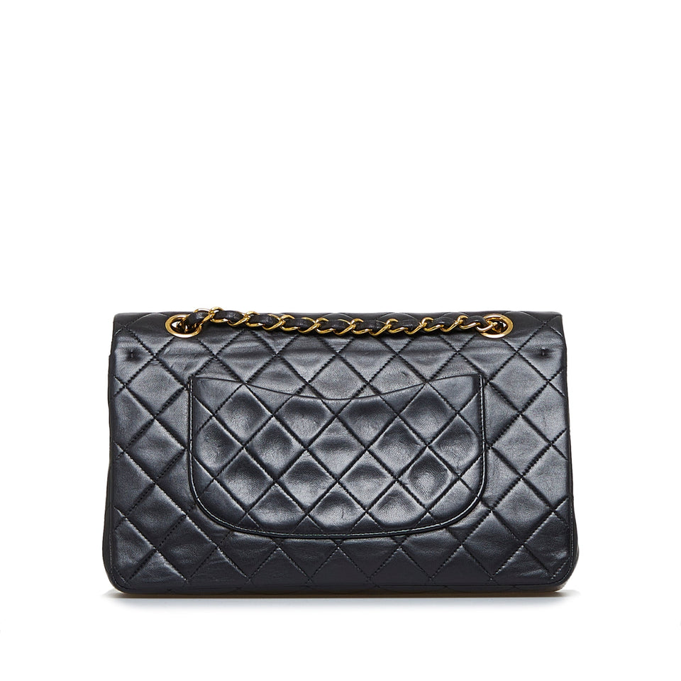 Chanel Classic Double Flap Medium Black Lambskin Gold