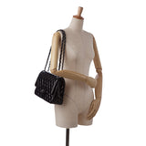 Chanel Classic Double Flap Jumbo Black Patent Leather Silver