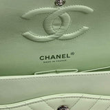 CHANEL Classic Medium Chevron Double Flap Bag - Light Green