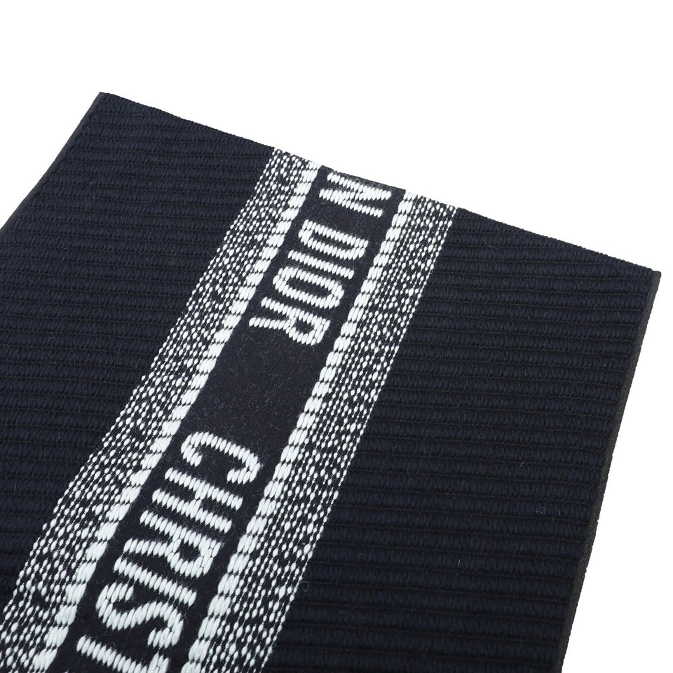 CHRISTIAN DIOR BICOLOR OBLIQUE UNIVERSITY REVERSIBLE WOOL SILK SCARF