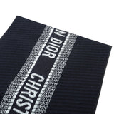 CHRISTIAN DIOR BICOLOR OBLIQUE UNIVERSITY REVERSIBLE WOOL SILK SCARF