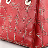 CHRISTIAN DIOR LADY DIOR CANNAGE STUDDED LAMBSKIN MEDIUM