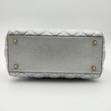 DIOR Christian Lady soft bag in silver leather