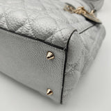 DIOR Christian Lady soft bag in silver leather
