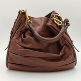 DIOR Christian shopper model shoulder bag in brown leather