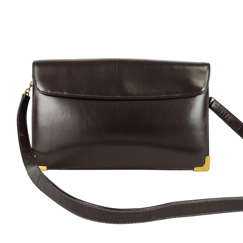 DIOR Christian vintage shoulder bag in brown leather