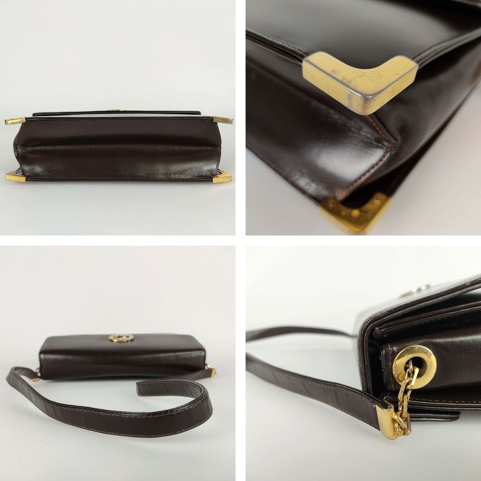 DIOR Christian vintage shoulder bag in brown leather