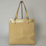 DIOR Christian shoulder tote bag in golden monogram suede