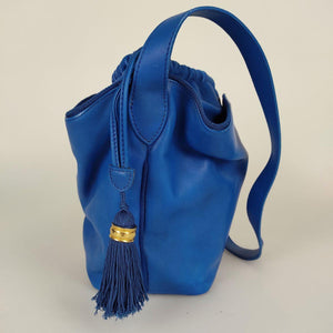 DIOR Christian vintage bucket bag in light blue leather