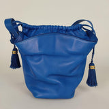 DIOR Christian vintage bucket bag in light blue leather