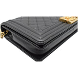 CHANEL Medium Boy Flap Caviar Leather Shoulder Bag Black