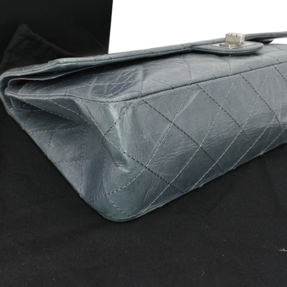 CHANEL 50th Anniversary 2.55 Reissue 228 Quilted Aged Calfskin Shoulder Bag Grey