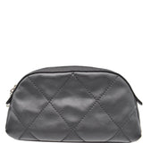 CHANEL Biarritz Quilted Canvas Cosmetic Pouch Black
