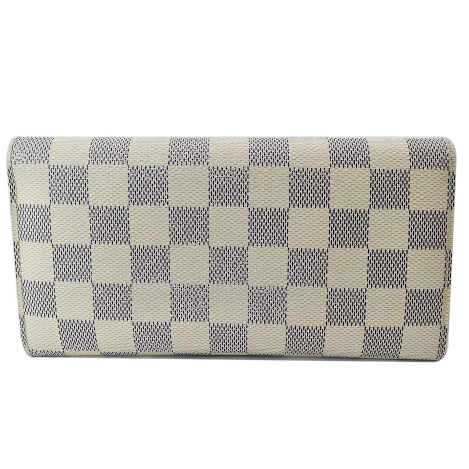LOUIS VUITTON Emilie Damier Azur Wallet White