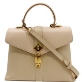 LOUIS VUITTON Rose Des Vents PM Grained Leather Top Handle Crossbody Bag Creme