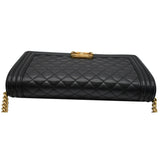 CHANEL Medium Boy Flap Caviar Leather Shoulder Bag Black