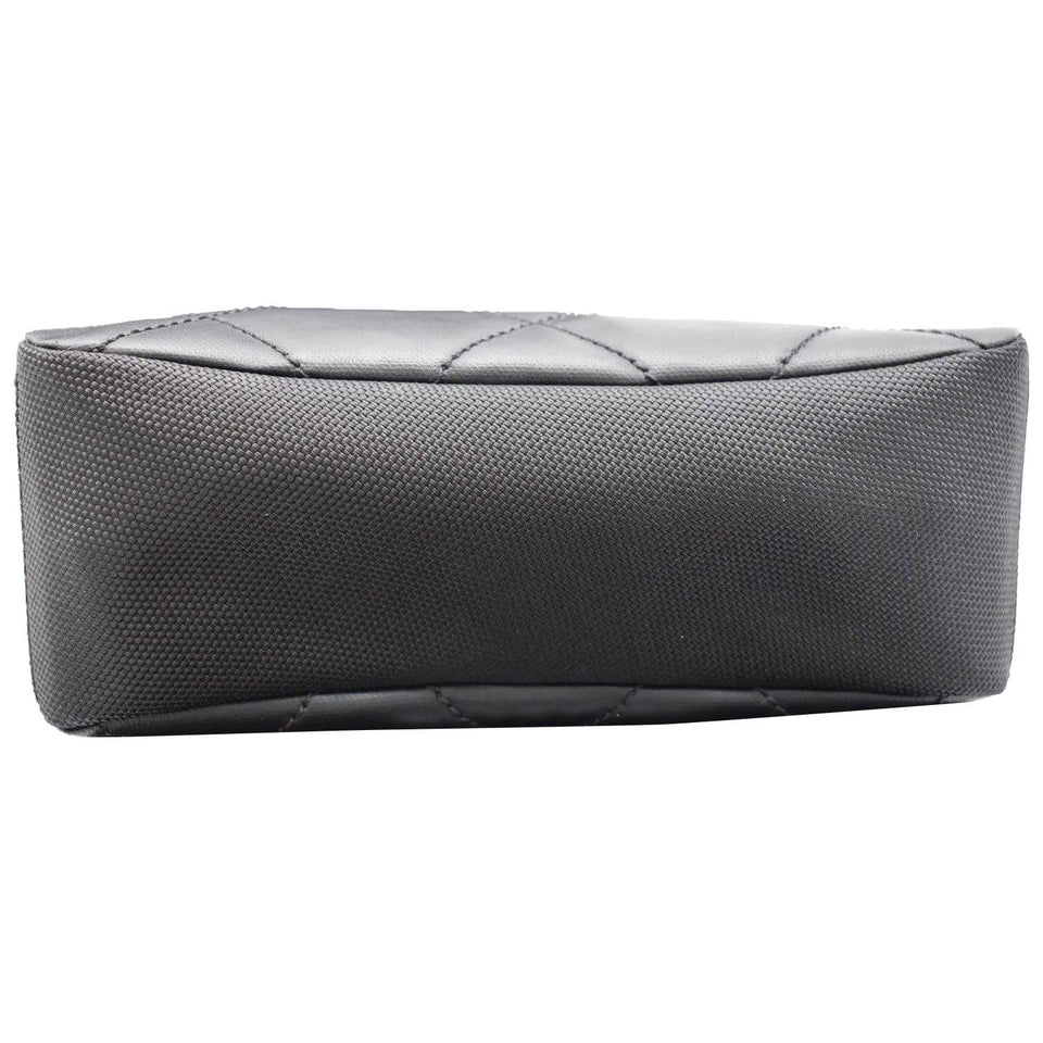 CHANEL Biarritz Quilted Canvas Cosmetic Pouch Black