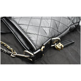 CHANEL Gabrielle Large Quilted Calfskin Leather Shopping Tote Bag Black
