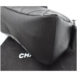 CHANEL Biarritz Quilted Canvas Cosmetic Pouch Black
