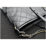 CHANEL Gabrielle Large Quilted Calfskin Leather Shopping Tote Bag Black