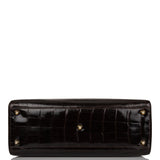 Christian Dior Dark Brown Large Lady Dior Alligator Tote Gold Hardware