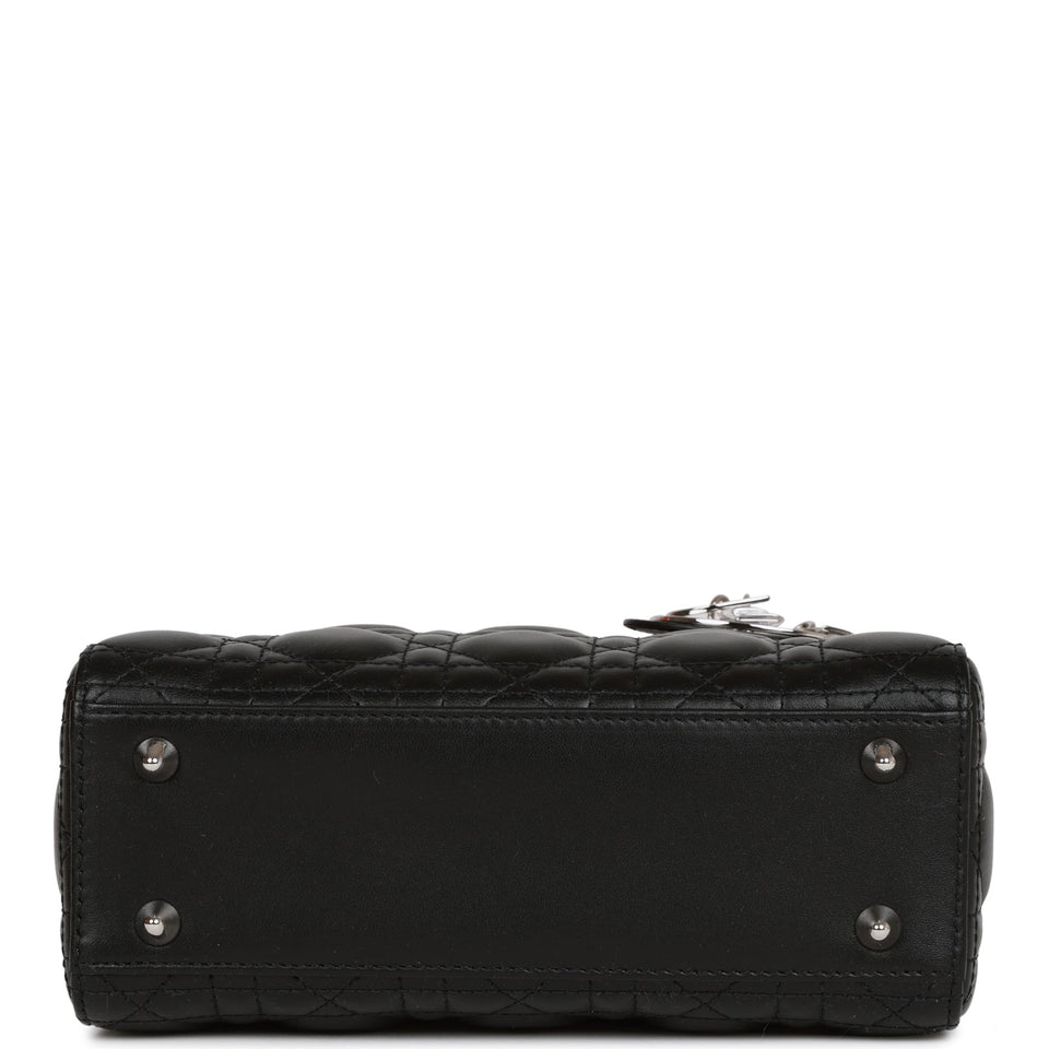 Christian Dior Small ABCDior Lady Dior Tote Black Lambskin Silver Hardware