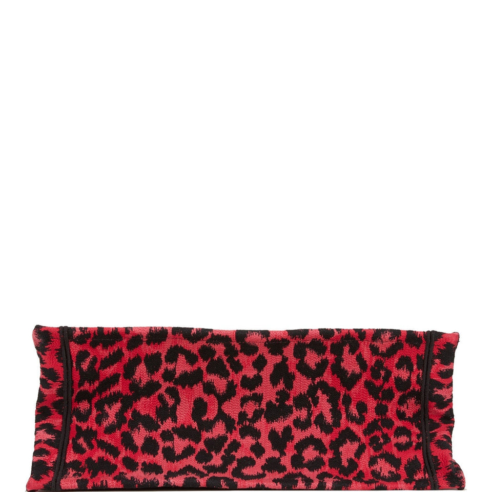 Christian Dior Book Tote Fuchsia Leopard Canvas
