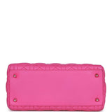 Christian Dior Medium Lady Dior Tote Fuchsia Lambskin Silver Hardware