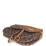 Christian Dior Double Saddle Bag Brown Diorissimo Canvas Gold Hardware