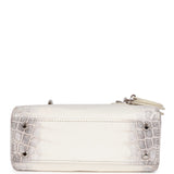 Christian Dior Small Lady Dior Tote White Himalaya Crocodile Silver Hardware