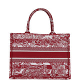 Christian Dior Burgundy Toile De Jouy Stripes Medium Book Tote