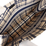 Christian Dior Blue and White Canvas Check'n' Large Book Tote