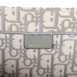 Dior Large Book Tote Grey and White Dior Oblique Embroidery Canvas