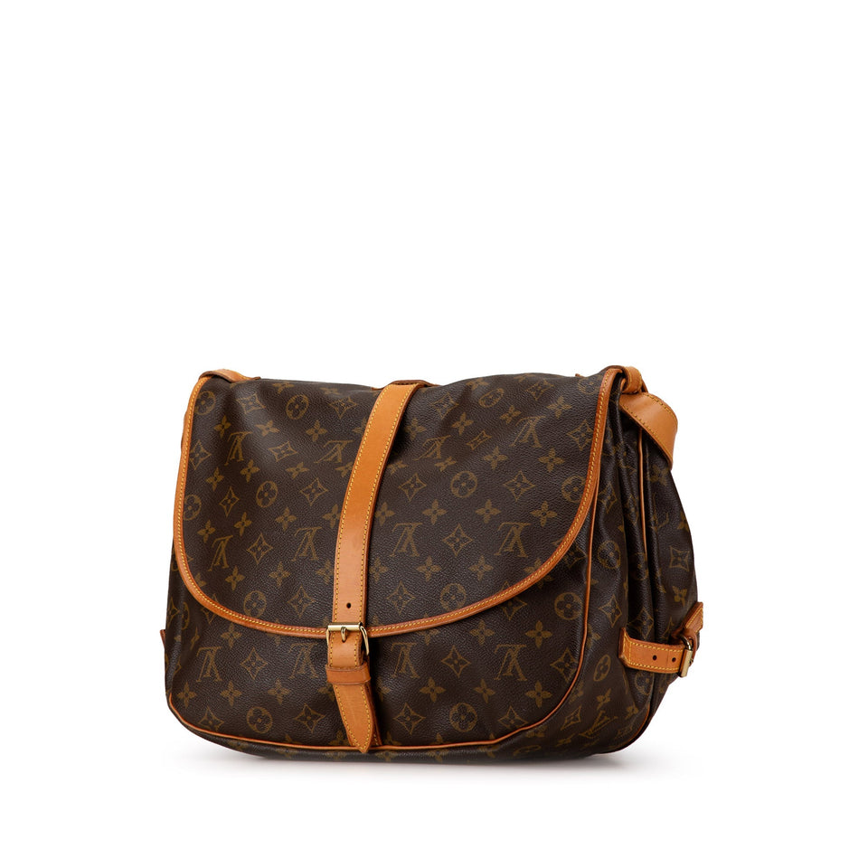 Brown Louis Vuitton Monogram Saumur 35 Crossbody Bag