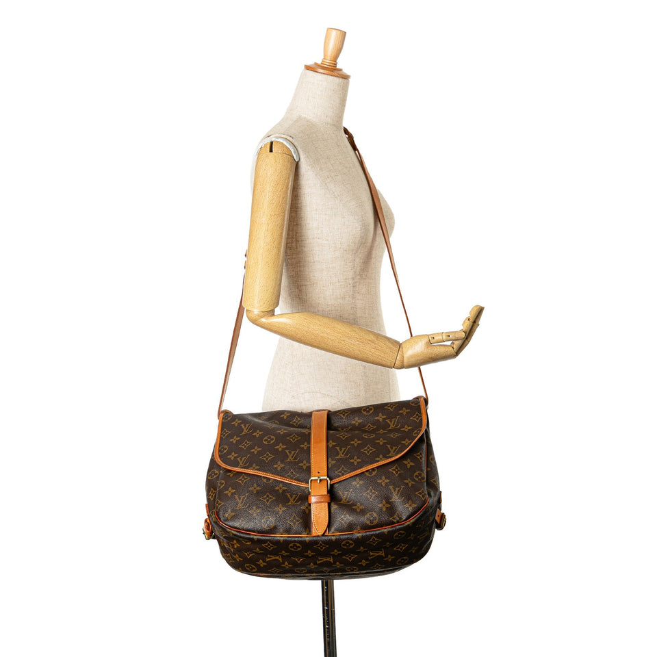 Brown Louis Vuitton Monogram Saumur 35 Crossbody Bag