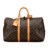 Brown Louis Vuitton Monogram Keepall 45 Travel Bag