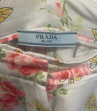 Prada Baby Blue Silk Floral High-Rise Pants Size IT 44 (UK 12)