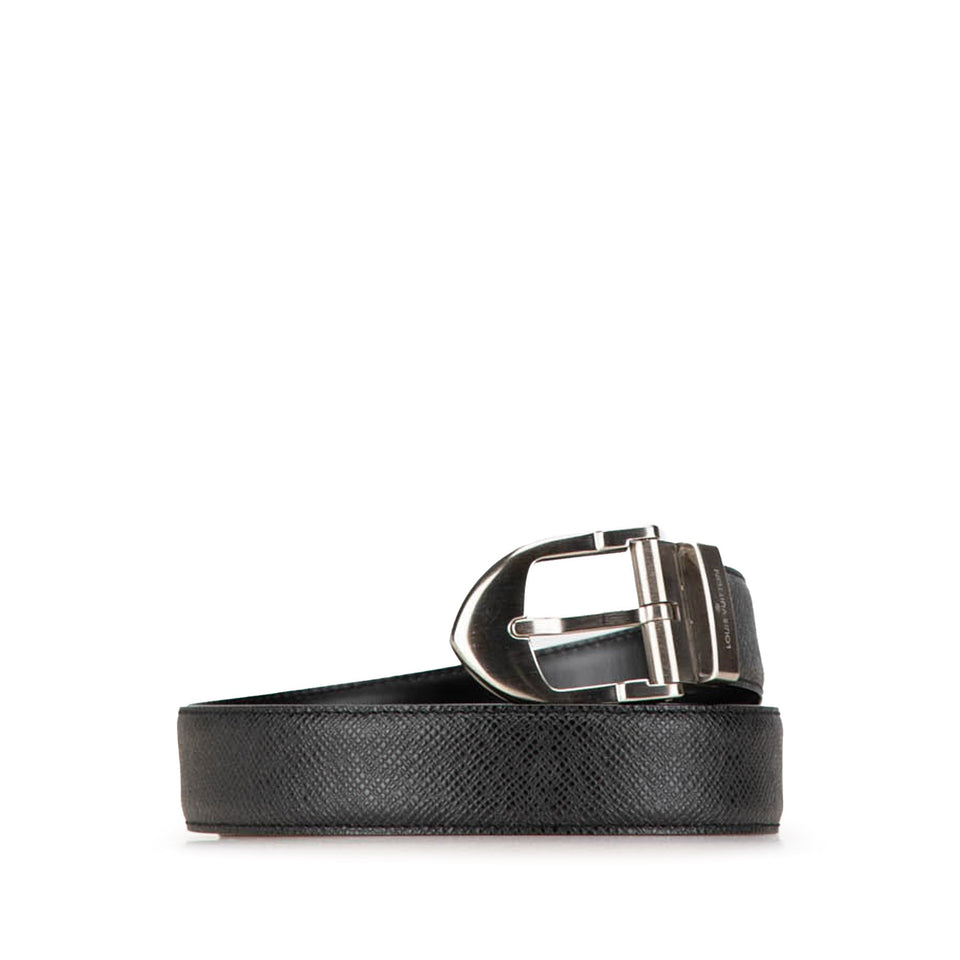 Black Louis Vuitton Taiga Ceinture Classique Belt
