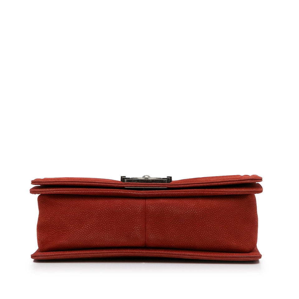 Chanel Boy Flap Large Red Caviar Ruthenium