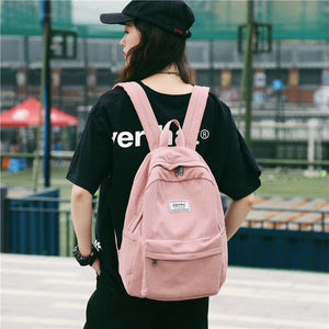 Canvas Women Backpack Female Solid color schoolbag for Teenage girls Travel Backpack Preppy Book Mochila