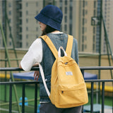 Canvas Women Backpack Female Solid color schoolbag for Teenage girls Travel Backpack Preppy Book Mochila