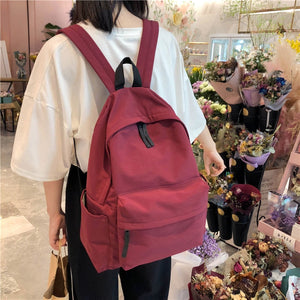 Pure color waterproof nylon Women Backpack Female Travel Backpack for Teenage girls schoolbag Book Mochila