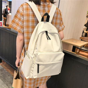 Pure color waterproof nylon Women Backpack Female Travel Backpack for Teenage girls schoolbag Book Mochila