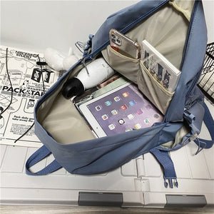 New Cross Rope Waterproof Nylon Women Backpack Female Mesh Travel Bag Teenage Girls Big Laptop Backpack Student Schoolbag