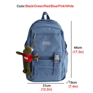 New Large Capacity Multiple Pockets Waterproof Nylon Backpack Men and Women Insert Buckle Travel Bag Unisex Schoolbag