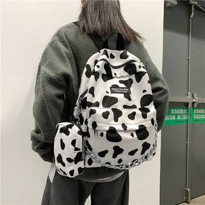 New Leopard Print Women Backpack Female Velvet Schoolbags for Students Fashion Chain Travel Bag College Girls Backpack