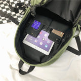 New Multi-pocket Nylon Backpack Unisex Solid Color Button Travel Bag Large Capacity Students Schoolbag Laptop backpacks