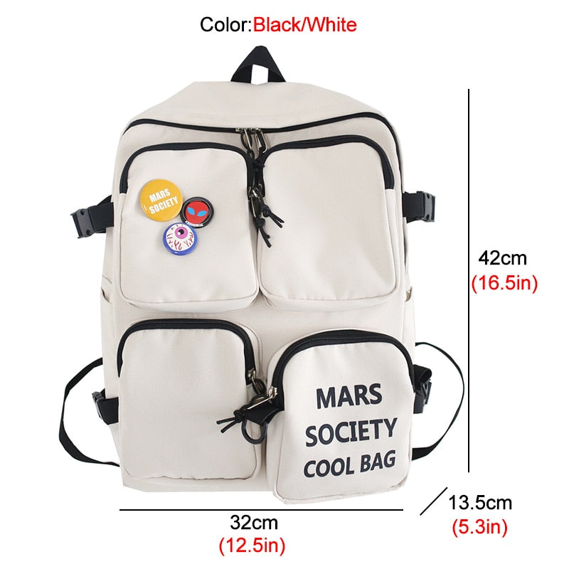 New Multifunctional Waterproof Nylon Backpack Both Men and Women Multi-pocket Travel Bag Schoolbag for College Students