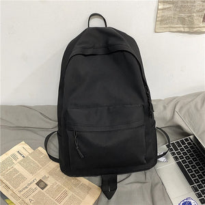 New Solid Color Waterproof Nylon Lovers Backpack Unisex Portable Travel Bag College Student Schoolbag Laptop Backpack